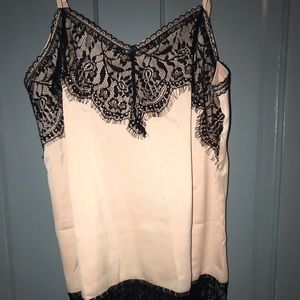 Blush cami with lace